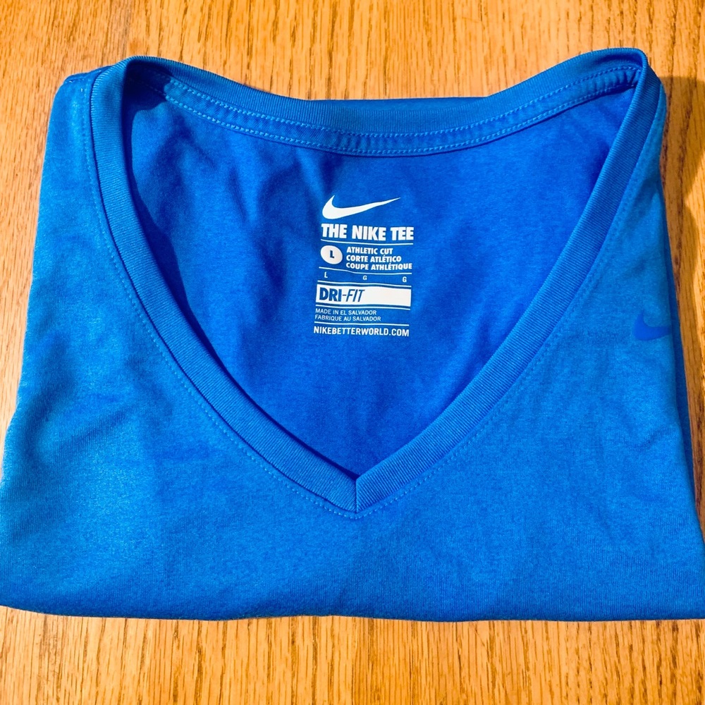 Nike Athletic Blue V-Neck Tee